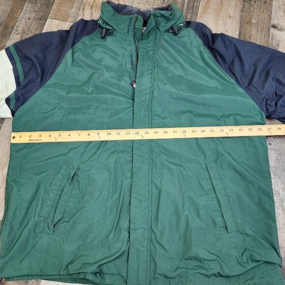 Vintage Chaps Ralph Lauren size L Large Green Nylon Jacket w Packable Hood - Picture 4 of 9